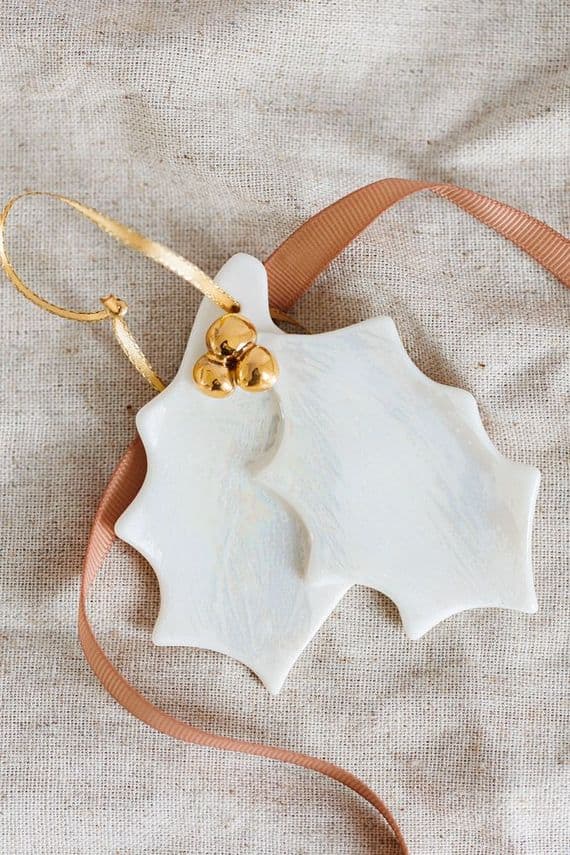 Wendy Ward Ceramics | Porcelain Holly Leaves Decoration | Royal Hillsborough | Northern Ireland