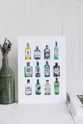 White Chalk Studio | 12 Gins in Colour Print