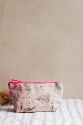 White Chalk Studio | Flamingos Linen Pouch