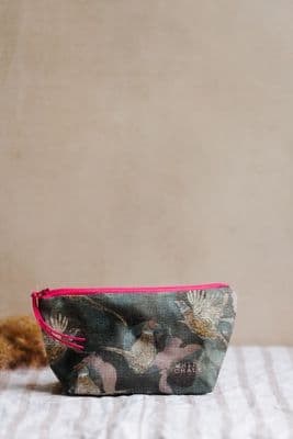 White Chalk Studio | Pheasants Linen Pouch