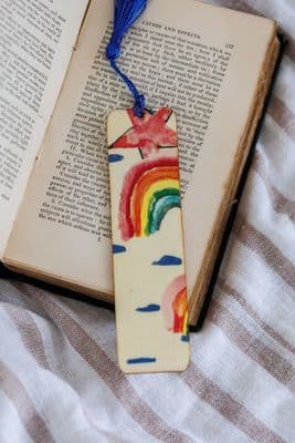 White Chalk Studio | Rainbow & Stars Bookmark