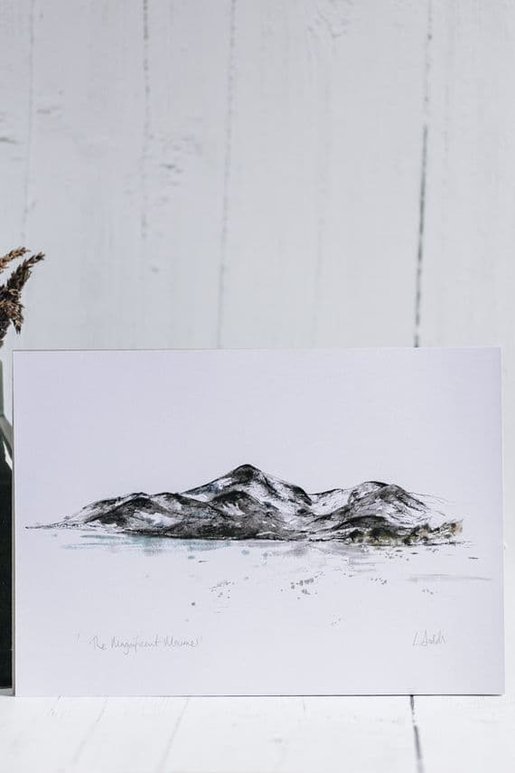 White Chalk Studio | The Magnificent Mournes Mountains Print | Lisa Dodds Artist Northern Ireland