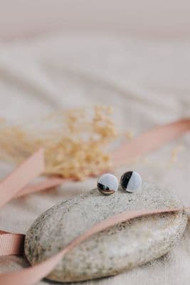 White Rain Designs | Grey Circle Stud Earrings