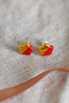 White Rain Designs | Red Flower Stud Earrings