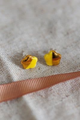 White Rain Designs | Yellow Flower Stud Earrings