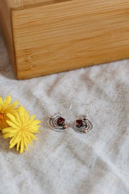 Xuella Arnold | Squiggle Earrings with Garnet