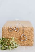 Xuella Arnold Jewellery | Sterling Silver & Bronze Woodland Heart Butterfly Earrings | Handmade Earrings