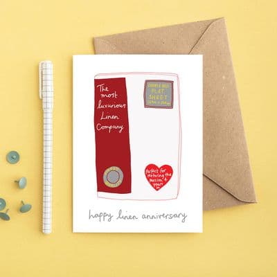 You've Got Pen on Your Face | Happy Linen 4th Anniversary Card