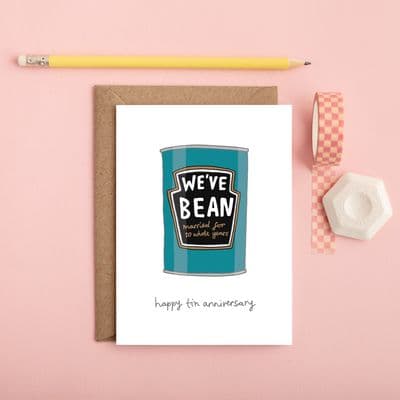 You've Got Pen on Your Face | Happy Tin Anniversary Card