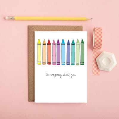 You've Got Pen on Your Face | I'm Crayonzy About You Card