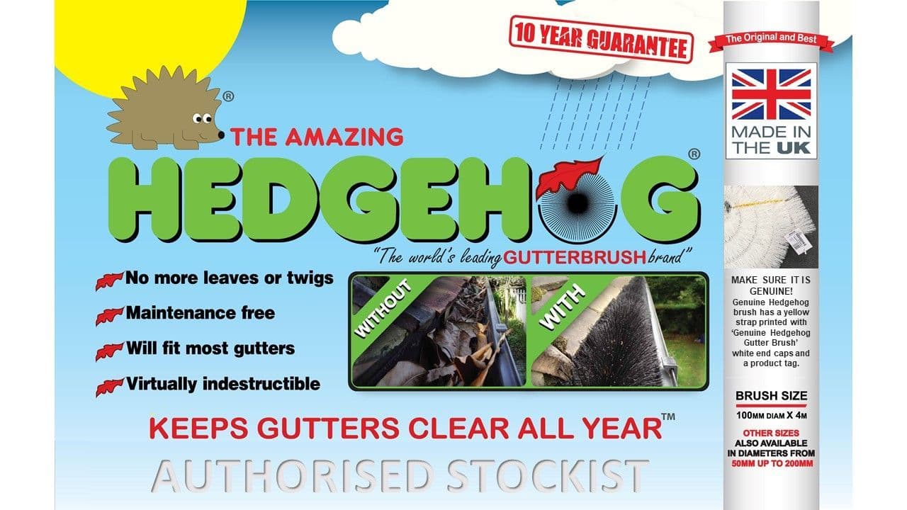 Hedgehog Gutter Brush Leaf Guard Brush 50mm Black