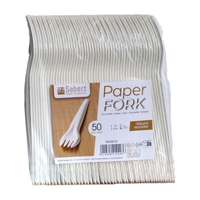 Biodegradable Paper Forks - 17cm x50