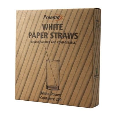 Paper Straws White x250