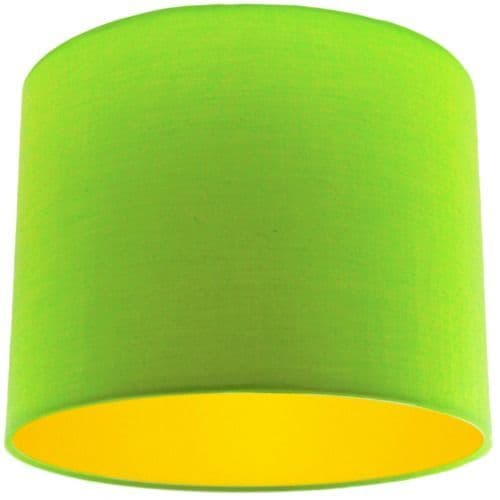 Lime Green Lamp Shade with Bright Yellow Lining