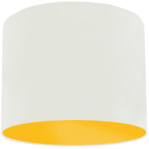 White Lamp Shade with Bright Yellow Lining