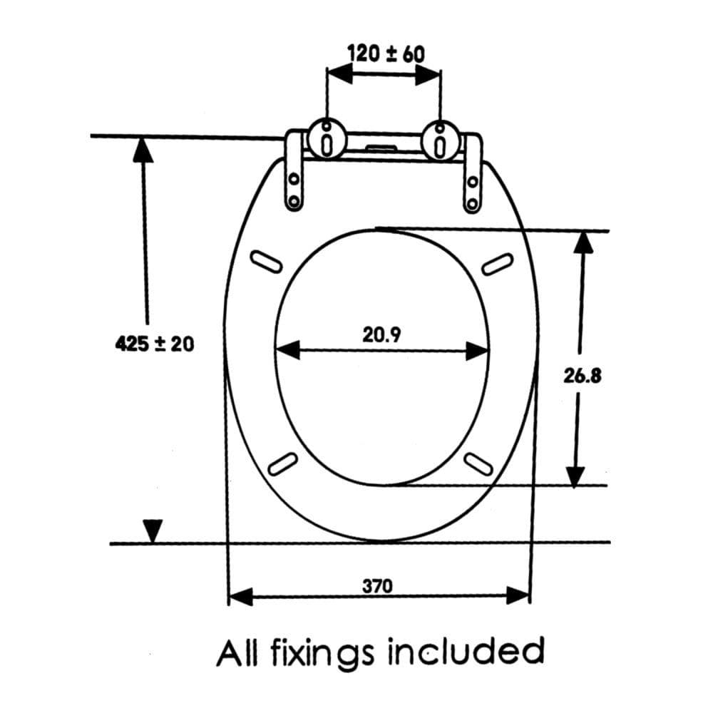 Aqualona White Wood Effect Soft Closing Toilet Seat