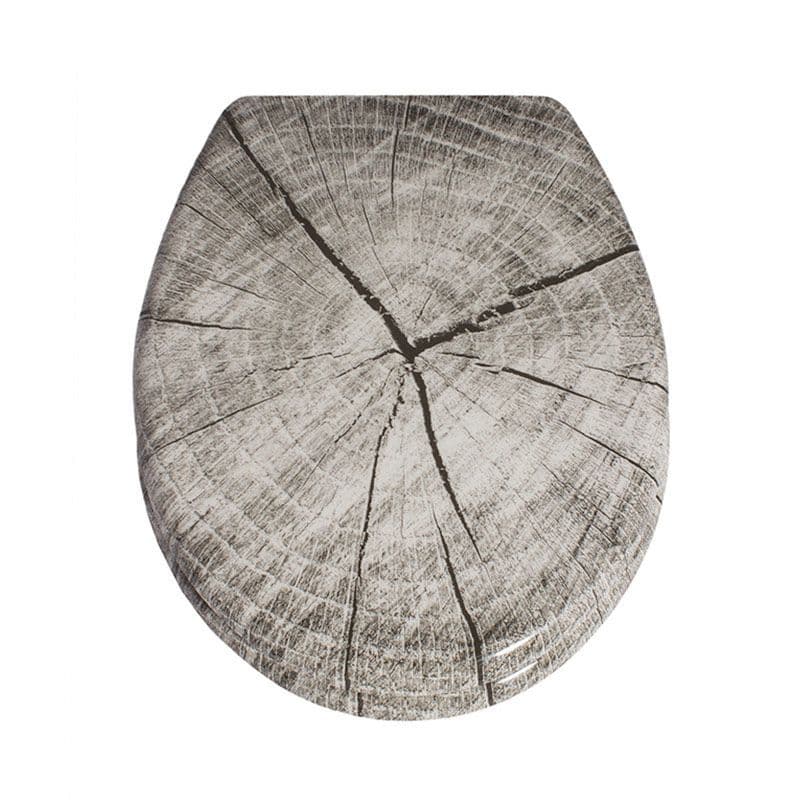 AWD Interiors Grey Wood Effect Toilet Seat