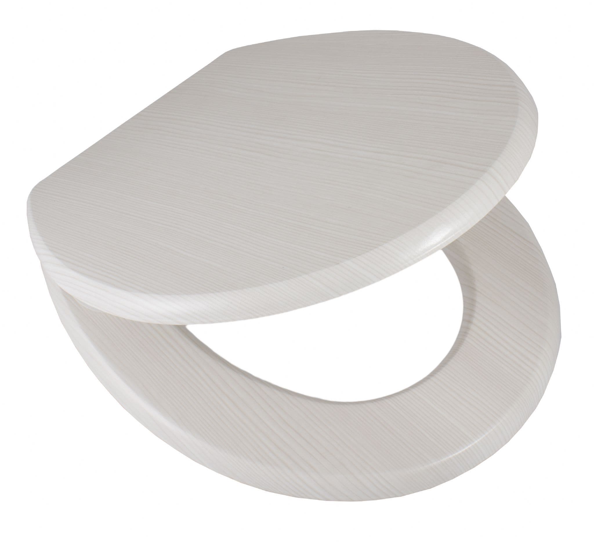 AWD Interiors White Wood Effect Toilet Seat