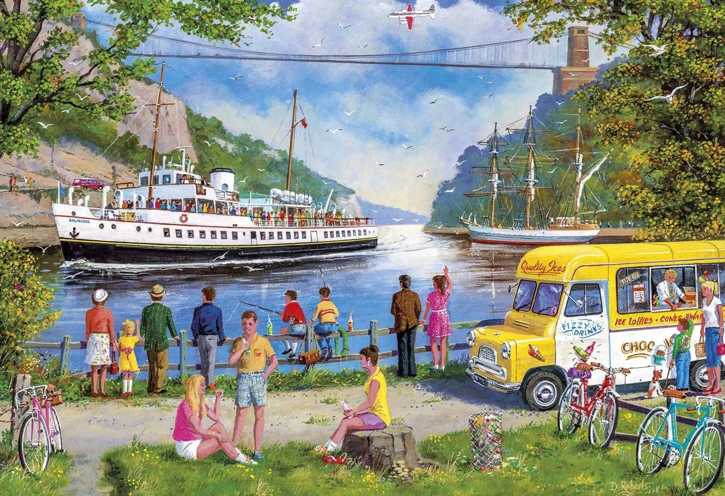 Gibsons Clifton Bridge Bristol with MV Balmoral 500 Piece Jigsaw Puzzle