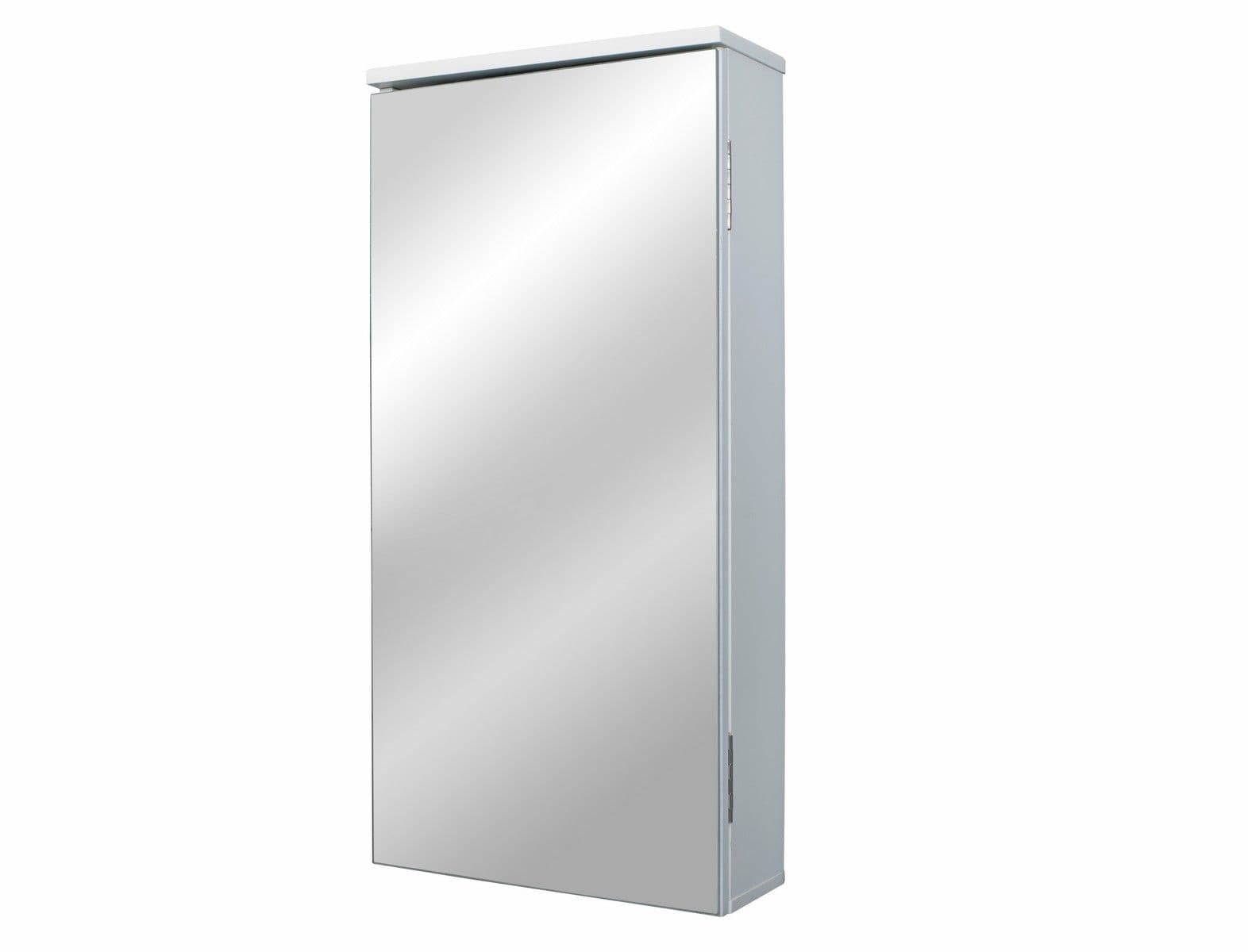 Gloss White Corner Mirrored Bathroom Wall Cabinet