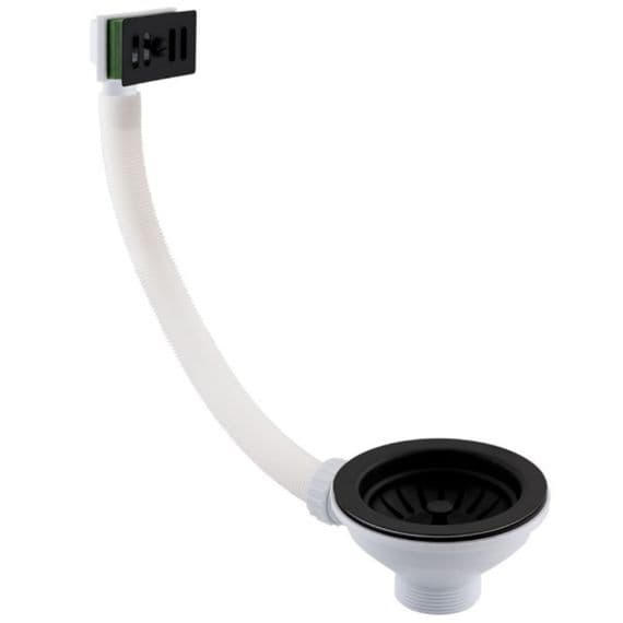 JTP Basket Strainer Waste Square Overflow Matt Black BSQ202MB