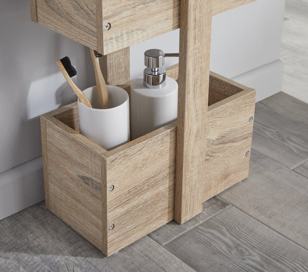 Lloyd Pascal Maia Oak Effect Bathroom Storage Caddy
