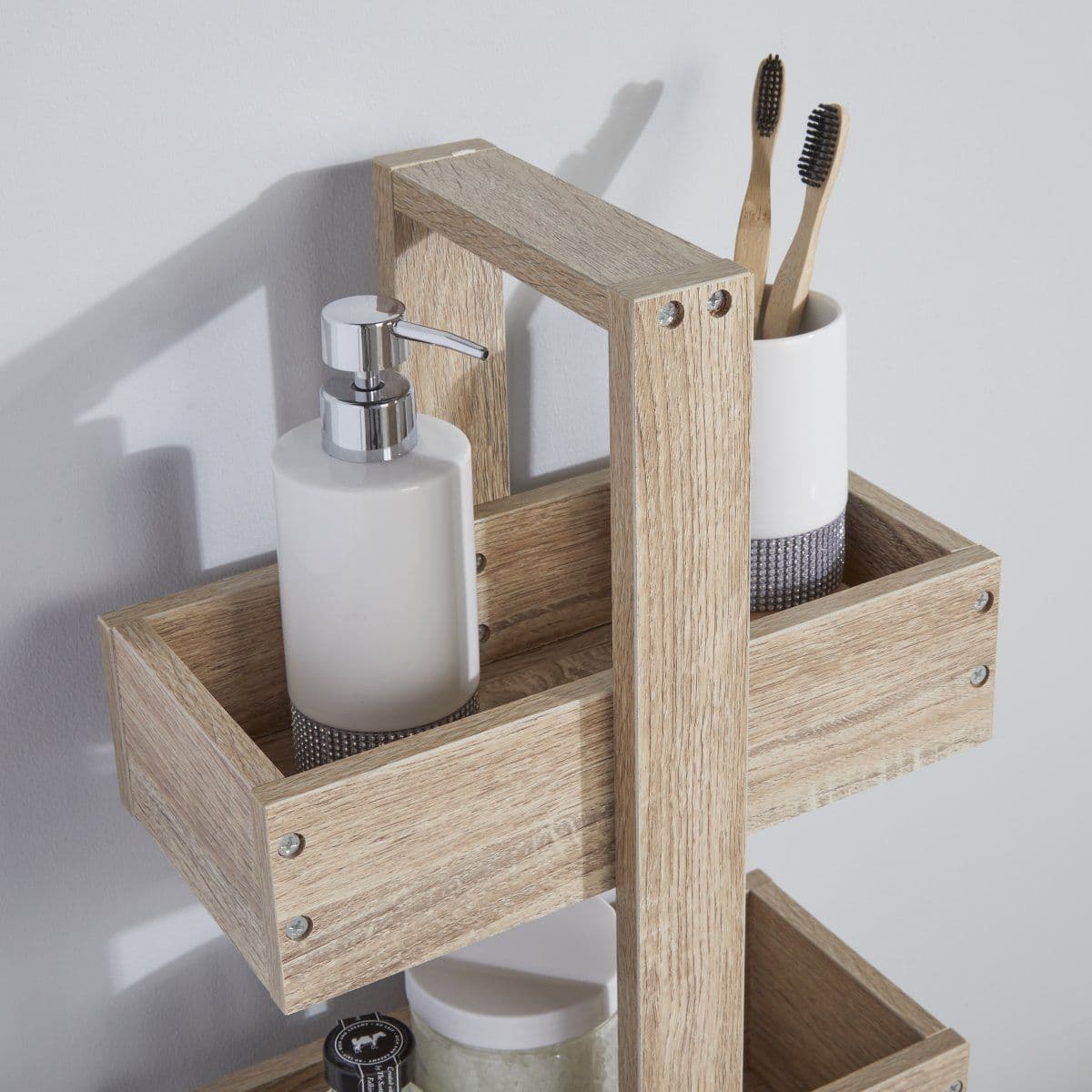 Lloyd Pascal Maia Oak Effect Bathroom Storage Caddy