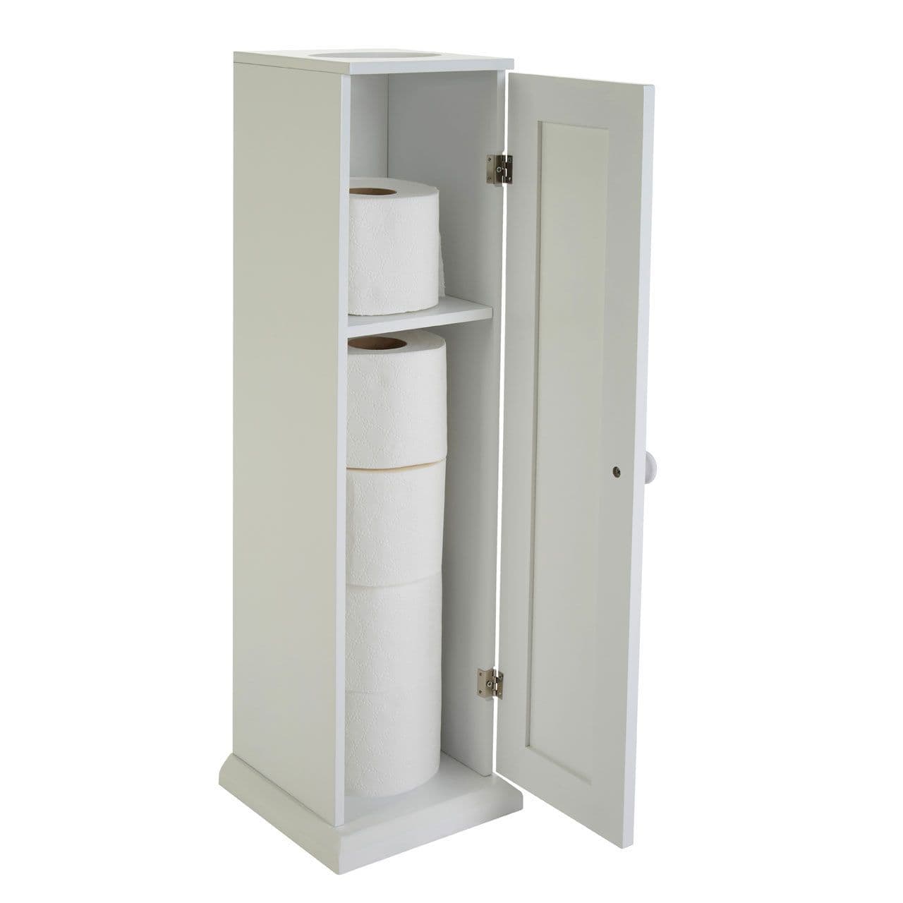 Portland White Bathroom Toilet Roll & Storage Unit
