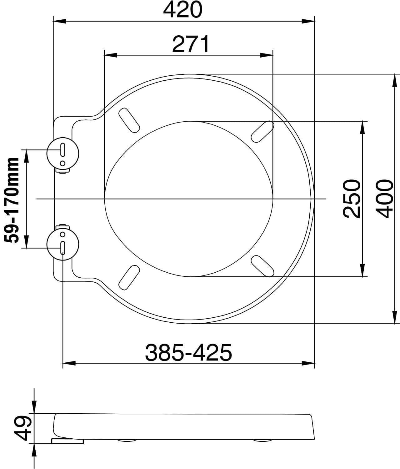 Rainbow White Round Toilet Seat Ideal Standard Space Alternative
