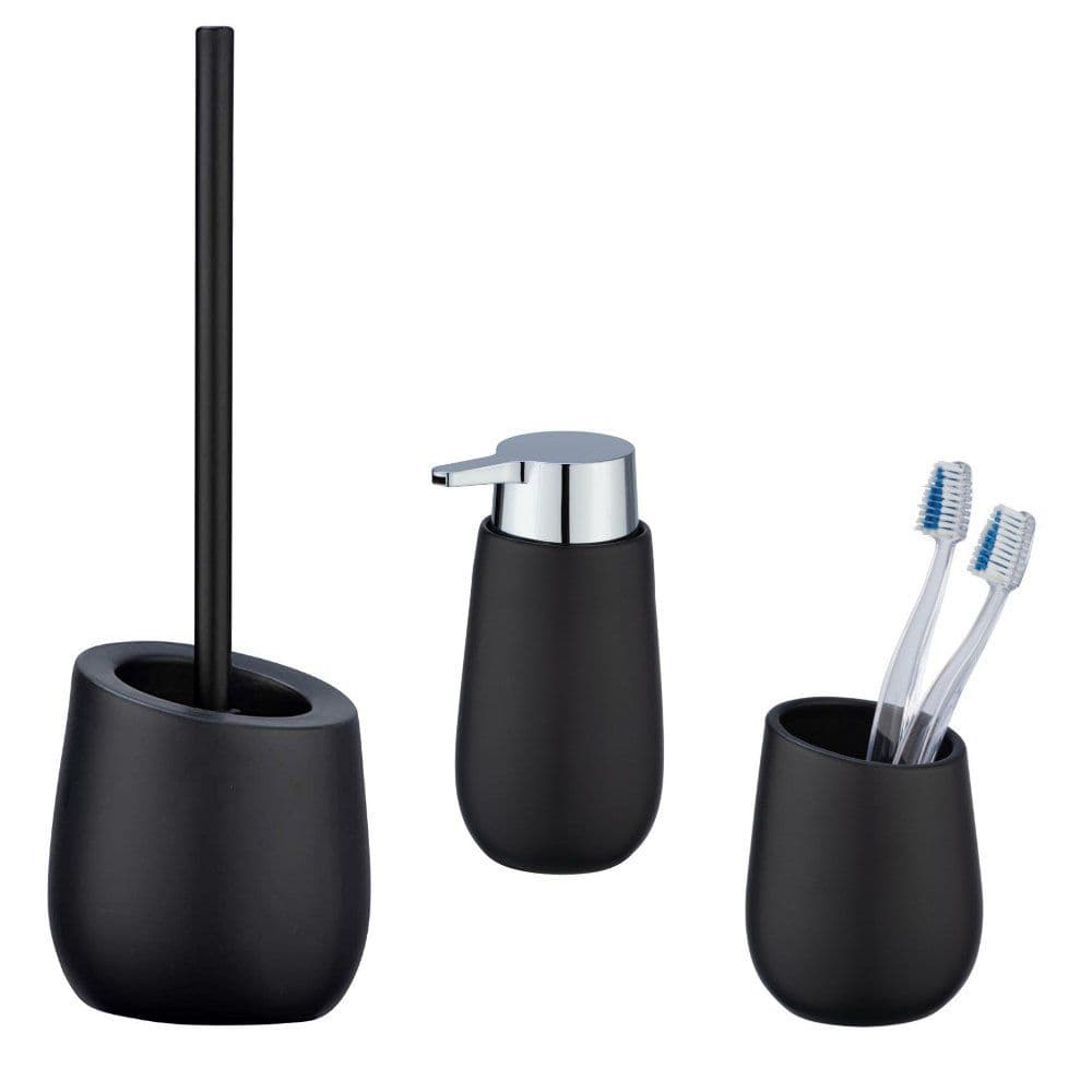Wenko Badi Bathroom Accessory Set of 3 Matt Black