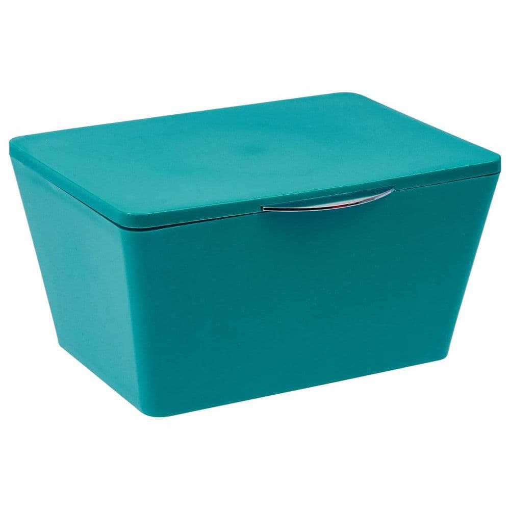 Wenko Brasil Petrol Blue Small Bathroom Storage Box With Lid