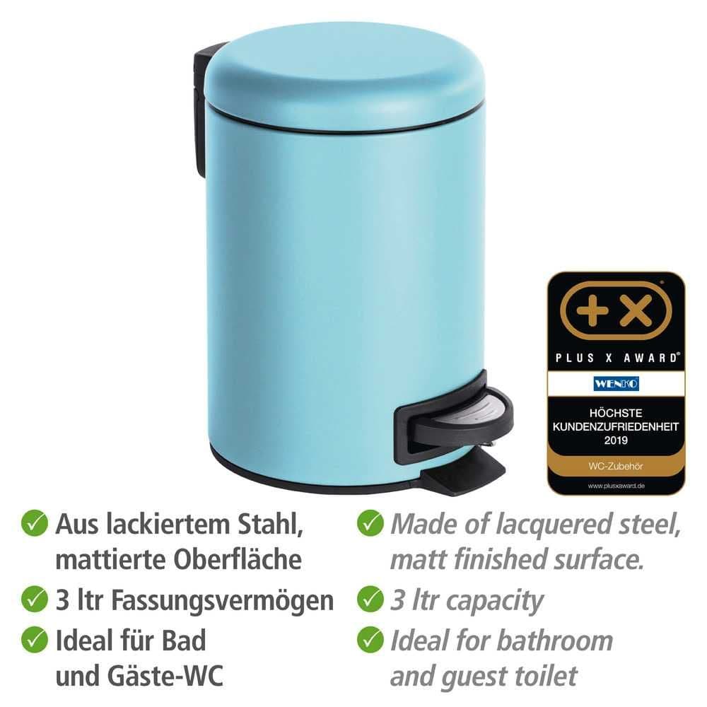 Wenko Leman Light Blue Pedal Bin