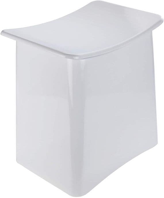Wenko Wing White Laundry Bin & Bathroom Stool