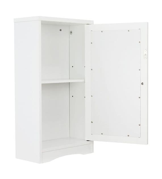 White Single Mirror Door Bathroom Wall