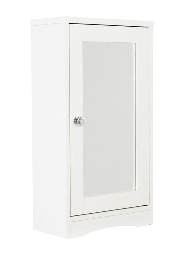 White Single Mirror Door Bathroom Wall