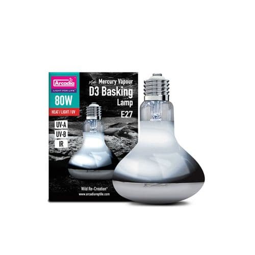 Arcadia D3 UV Basking Lamp - 80W, 100W and 160W