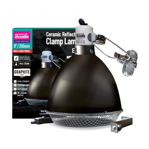 Arcadia Reflector Clamp Lamp with Ceramic Holder E27 Graphite
