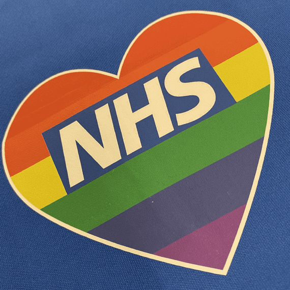 NHS Rainbow Heart Sleeve Logo