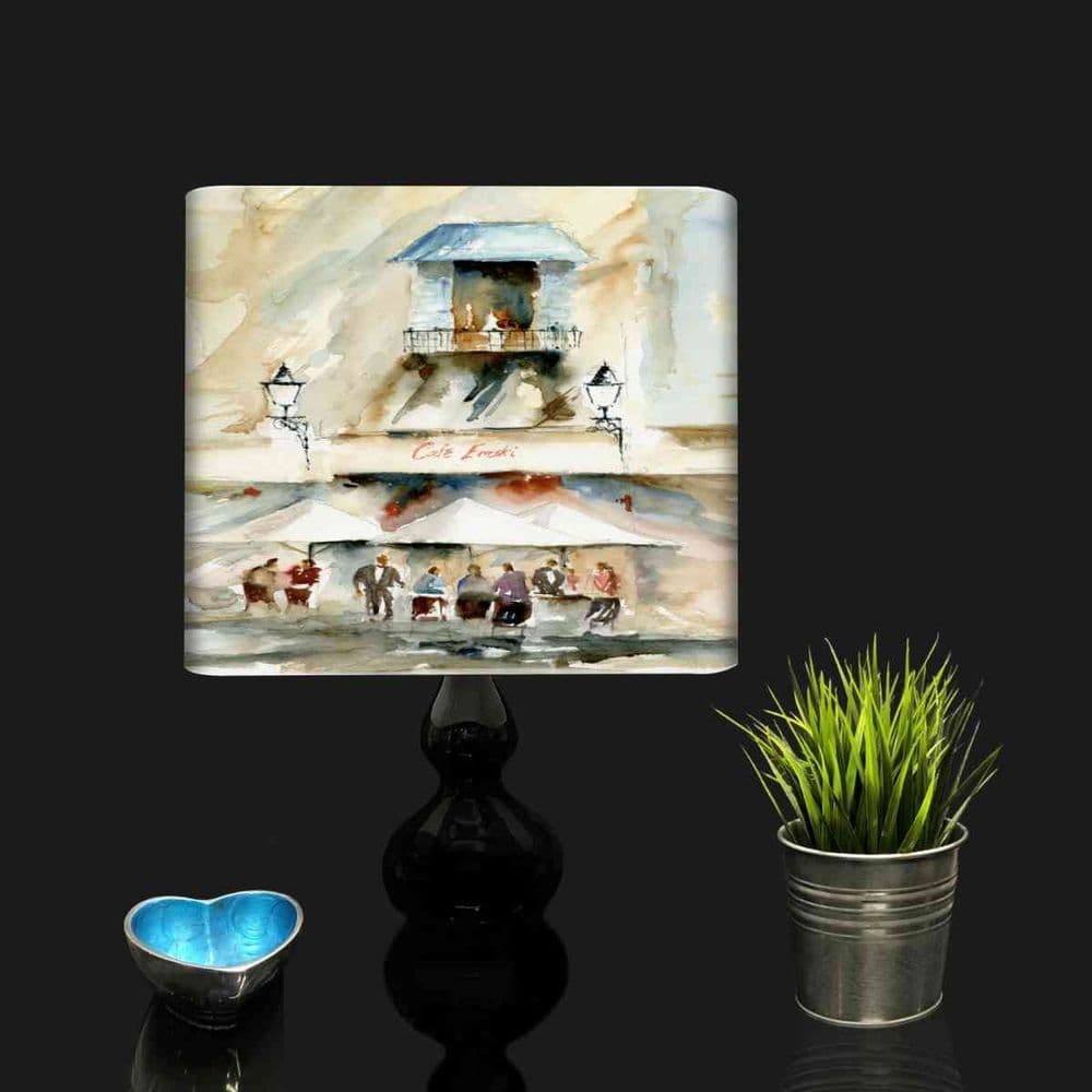 Cafe Emski A beautiful French cafe watercolour scene lampshade