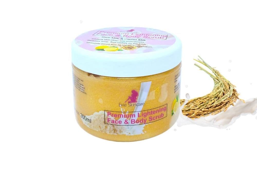 Premium Face & Body Lightening Scrub Rice Milk 300ml