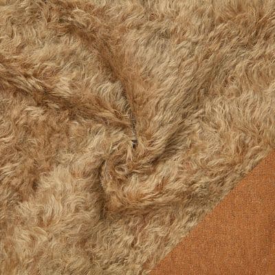 Camel on Light Tan 25mm Mohair