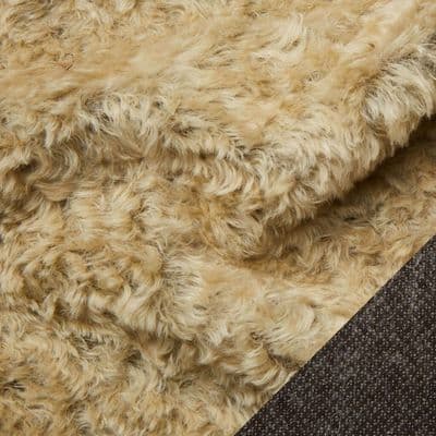 White Gold on Brown 20mm Mohair
