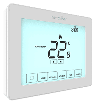 Heatmiser Touchscreen Programmable Thermostat - White - 230volt