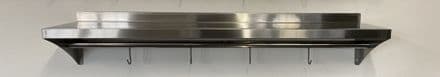 1200mm Stainless Steel Wall Shelf With Hook Rail