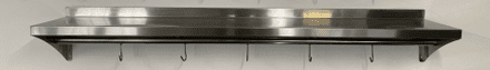 1500mm Stainless Steel Wall Shelf With Hook Rail