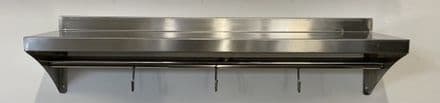 900mm Stainless Steel Wall Shelf With Hook Rail
