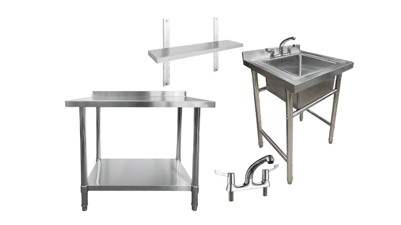Bundle: Sink 600mm ,  Table 1000mm,  Wall Shelf 1000mm, Mixer Tap