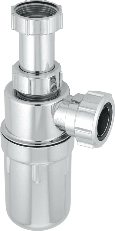 Chrome Plated Plastic Resealing Adjustable Inlet Bottle Trap