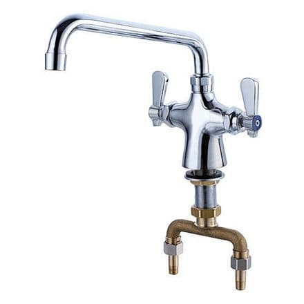 Commercial Heavy Duty Deck Mounted Monobloc Straight Neck Taps