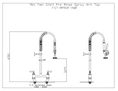 Commercial Mini Twin Inlet Pre Rinse Spray Arm Tap